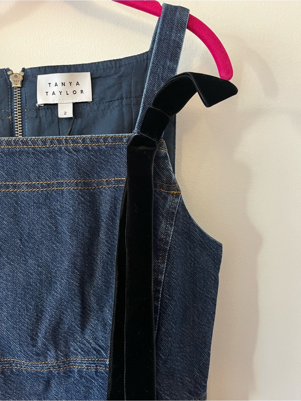 NWT Tanya Taylor Bessie Mini Denim Dress 100% Cotton Sz 2 - Picture 7 of 11
